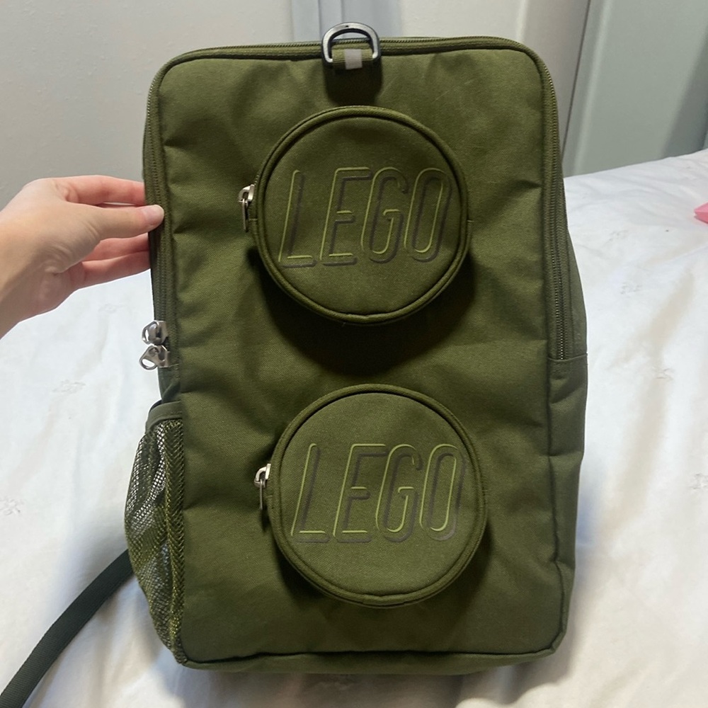 LEGO olive green backpack